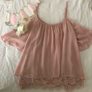 Blush Off the Shoulder F21 Top
